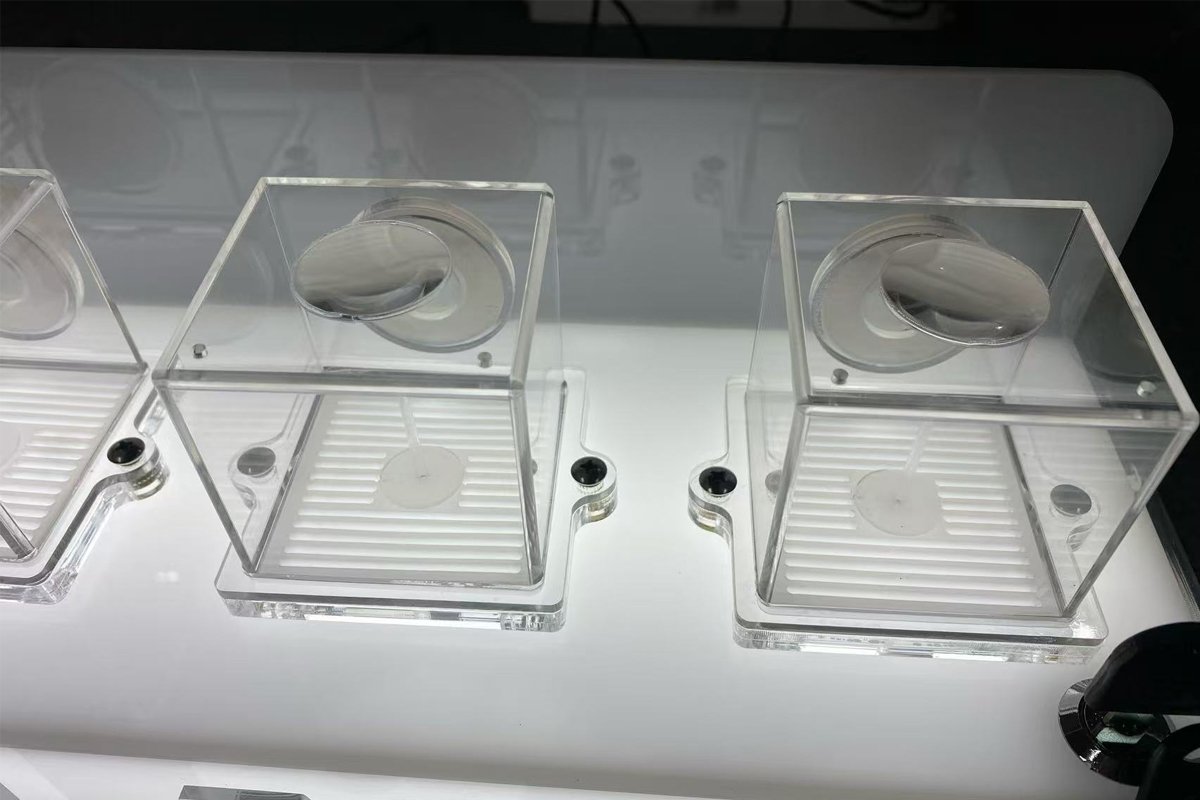 Detailed view of acrylic display components